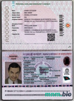 Bangladesz e-paszport 2020-obecnie, szablon w formacie PSD